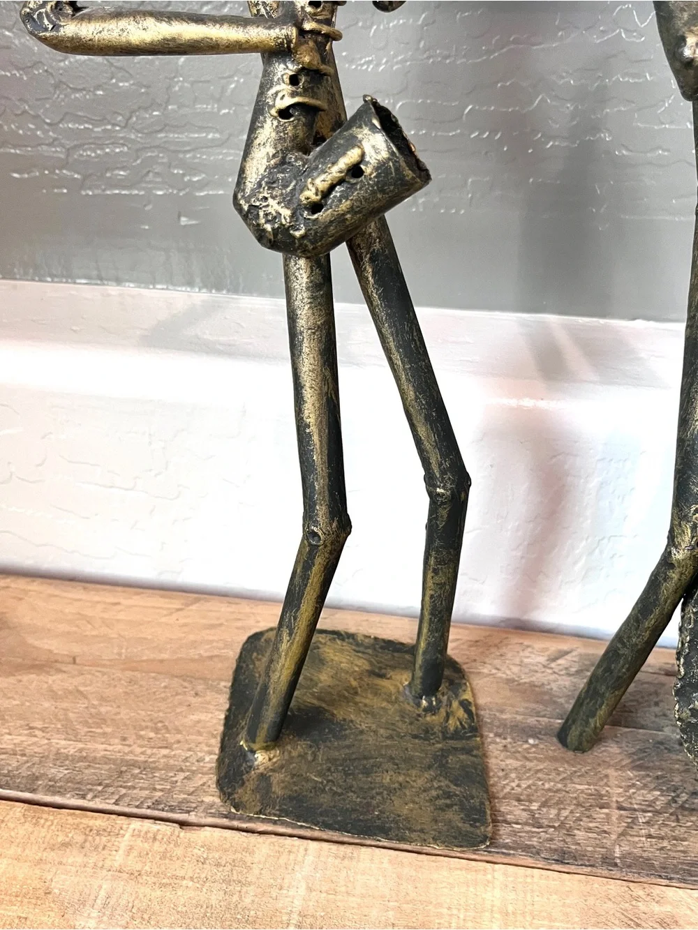 Vintage Z Gallerie Brutalist Metal Tube Jazz Band Musician Sculptures Set of 3